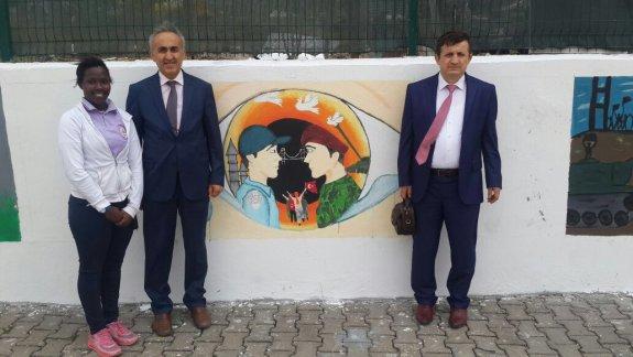 TOKİ Şehit Fatih Erer Ortaokulu Bir Demokrasi Destanı Duvar Boyama Yarışması Yapıldı
