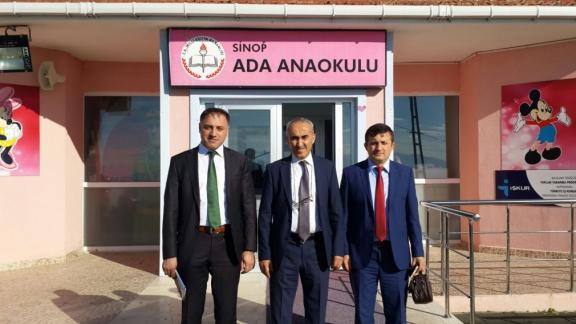 Milli Eğitim Müdürümüz Nevzat TÜRKKAN, Şube Müdürlerimiz Ahmet DEMİR ve Davut KAYA ile Ada Anaokulunu ziyaret etti.
